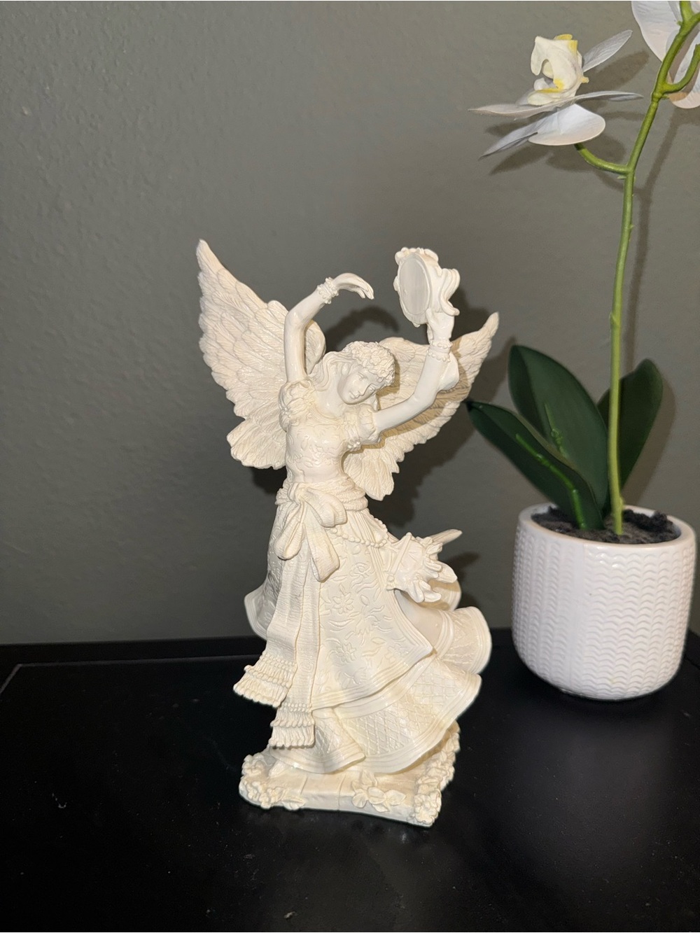 Dancing Angel Figurine with Tambourine by Roman Inc.